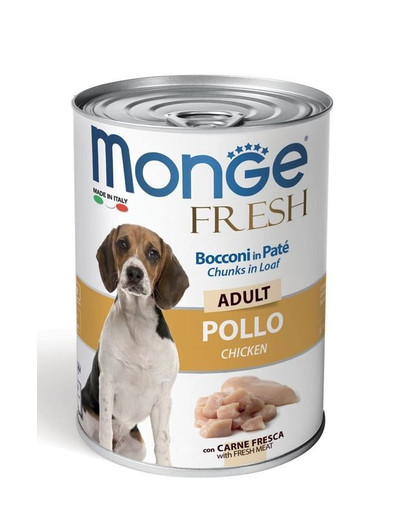MONGE Fresh Dog Šunų maistas Vištiena tešloje 400g