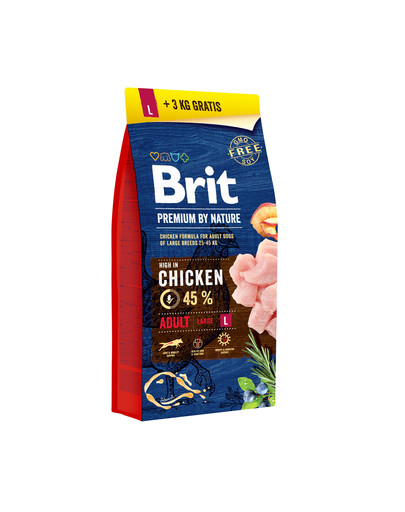 BRIT Premium by Nature Adult L 15kg + 3 kg
