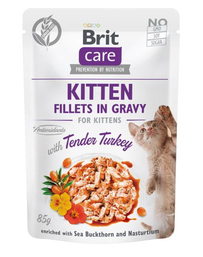 BRIT Care Cat Fillets in gravy with tender turkey 85 g kalakutienos filė padaže