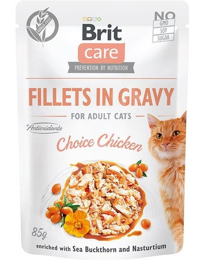 BRIT Care Cat Fillets in gravy 85 g vištienos filė padaže