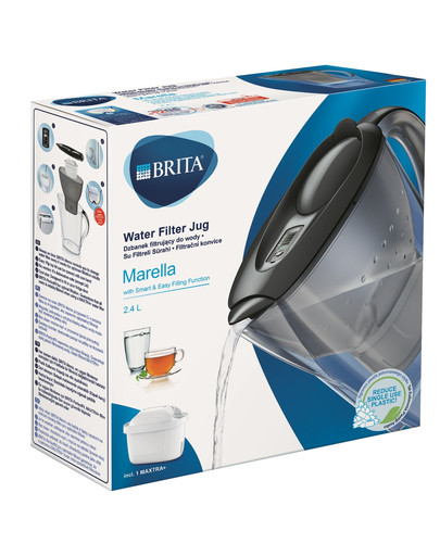 BRITA Marella Maxtra+ vandens filtravimo ąsotis 2,4 l grafito spalvos + 3 filtrai