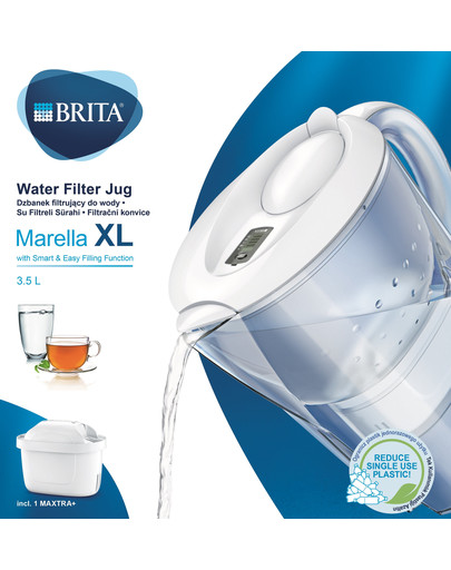 BRITA Marella XL Maxtra+ vandens filtravimo ąsotis  3,5 l baltas
