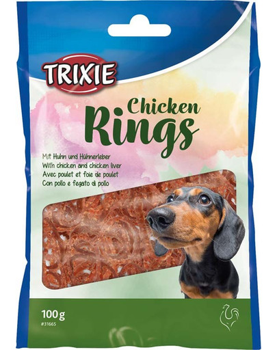 TRIXIE Chicken Rings šunų skanėstai: vištiena ir vištienos kepenys 100 g
