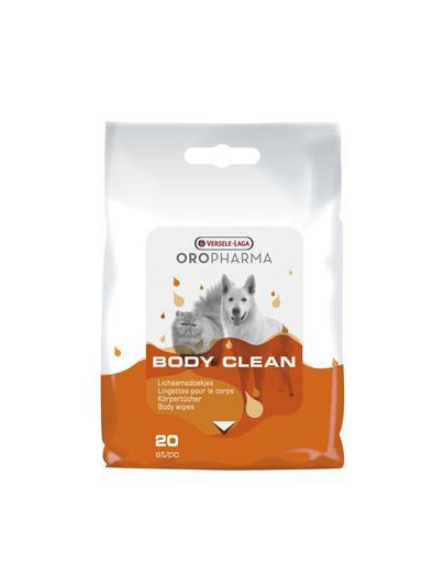 VERSELE-LAGA Oropharma Body Clean Cats & Dogs 20 vnt servetėlės ​​kailui  valyti