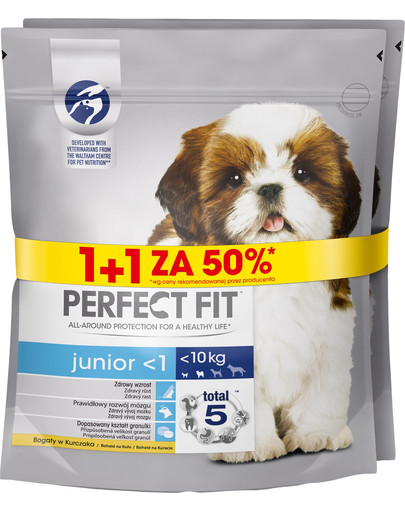 PERFECT FIT Junior XS - S 850 g x 3 vnt. Šunų maistas su vištiena 1 + 50%