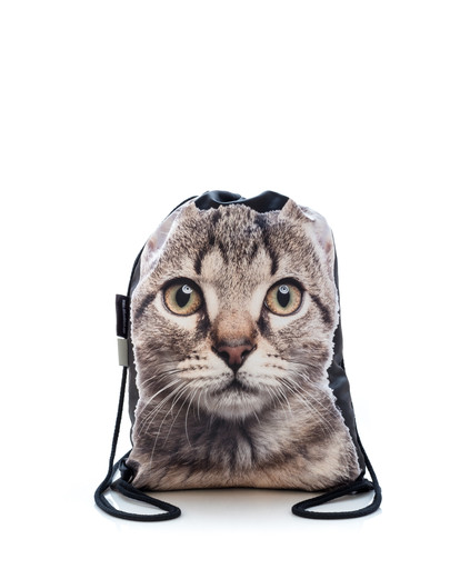 FERA Kuprinė - maišas su spauda  Pilka katė