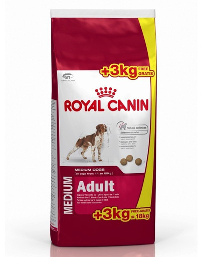 ROYAL CANIN Medium adult 18 kg + pirkinių krepšys
