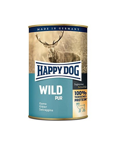 HAPPY DOG Wild Pur Elnienos šlapias maistas su gryna elniena 400 g