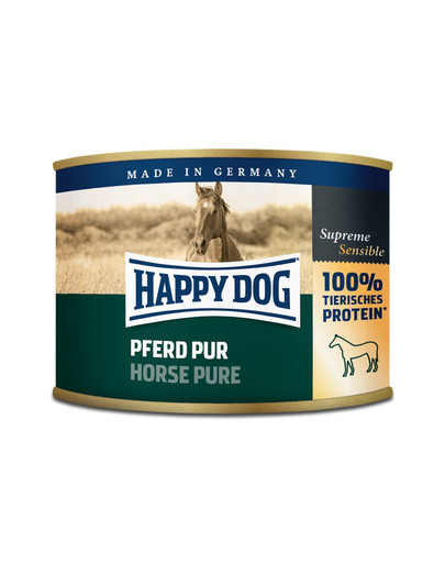 HAPPY DOG Pferd Pur Žirgo mėsos šlapias maistas su gryna arklio mėsa 200 g
