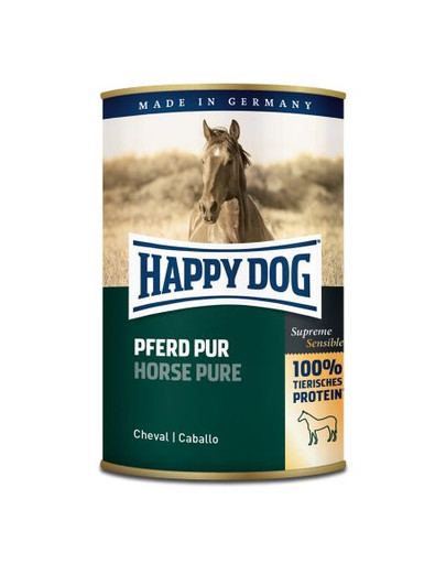 HAPPY DOG Wild Pur Žirgo mėsos šlapias maistas su gryna arklio mėsa 400 g