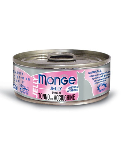 MONGE Jelly kačių maistas Tunas su ančiuviais 80 g