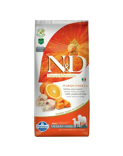 N&D N&D Pumpkin Adult Medium & Maxi Codefish & Orange 2,5 kg