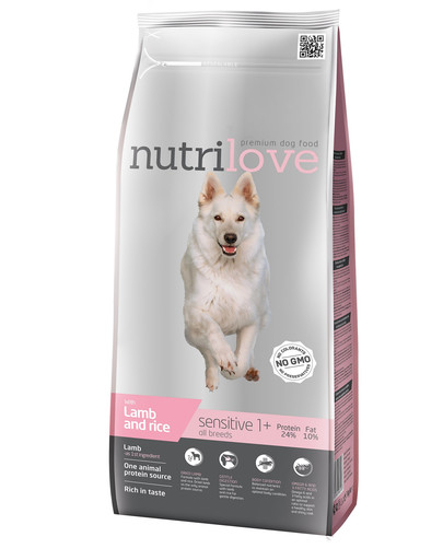 NUTRILOVE Premium Sensitive šuniui su aviena ir ryžiais 3kg