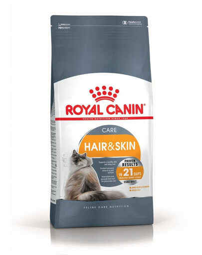ROYAL CANIN Hair&Skin Care 10 kg + šlapias maistas drebučiuose Intense Beauty 12 x 85 g