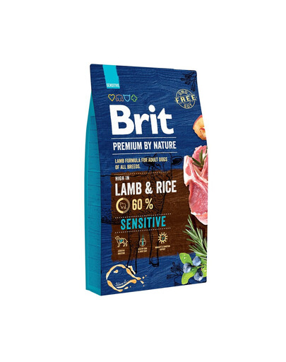 BRIT Premium By Nature Sensitive Lamb 8 kg + 6 x 400 g BRIT ėrienos ir grikių drėgno maisto