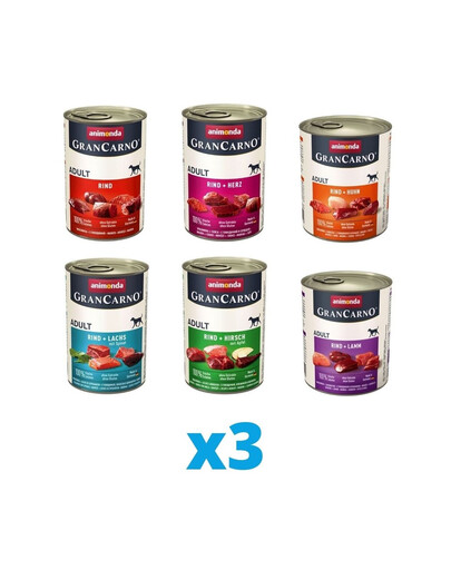 ANIMONDA GranCarno mix skoniai 18 x 400 g