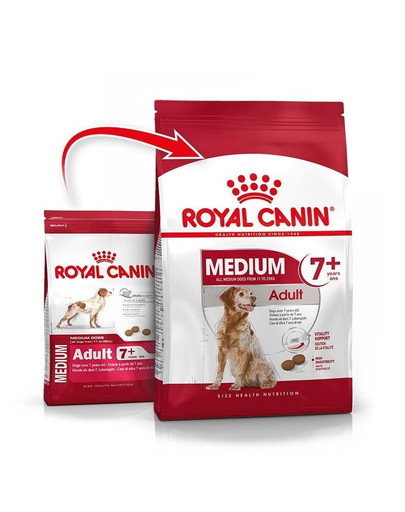 ROYAL CANIN Medium Adult 7+ 30 kg (2 x 15 kg)sausas maistas vyresniems šunims nuo 7 iki 10 metų, vidutinių veislių