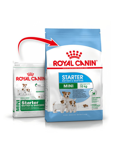 ROYAL CANIN Mini Starter Mother & Babydog 17 kg (2 x 8.5 kg) sausas maistas nėščioms ir žindančioms kalėms ir šuniukams nuo 4 iki 8 savaičių amžiaus, mažoms veislėms