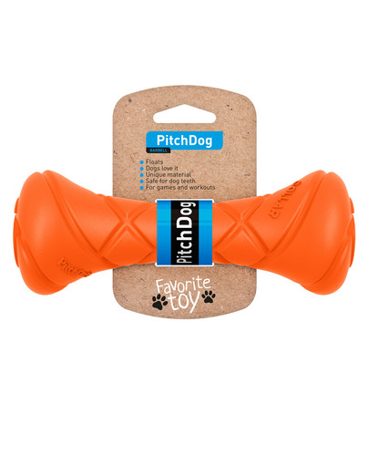 PULLER PitchDog Game barbell orange šuns žaislas 7x19 cm