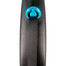 FLEXI ištraukiamas pavadėlis Black Design M, 5 m juosta, mėlyna spalva