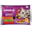 WHISKAS Adult 4 x 85 g "Rural Flavours" kolekcija - drėgnas kačių ėdalas su ėriena, vištiena ir morkomis, jautiena ir paukštiena.