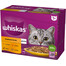 WHISKAS Vištiena, antis, paukštiena, kalakutiena drebučiuose 12x85g