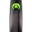 FLEX automatinis pavadėlis „Black Design L“ su 5 m juostinis, žalia spalva