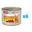 ANIMONDA Carny Adult rinkinys su jautiena, vištiena ir vištos širdelėmis 6 x 200 g