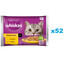 WHISKAS Adult paketėlis 52x85 g Paukštienos pašaras suaugusioms katėms su vištiena, kalakutiena