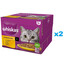 WHISKAS Adult Naminių paukščių šventė padaže 48x85 g gabalėliai su vištiena, antiena, paukštiena, kalakutiena suaugusioms katėms