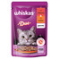 WHISKAS Adult 28x85 g drėgno kačių ėdalo želė su jautiena ir paukštiena