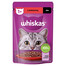 WHISKAS Adult paketėlis 85g drėgno kačių ėdalo su jautienos padažu suaugusioms katėms