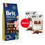 BRIT Premium By Nature Junior Medium M Chicken 15 kg + WOOLF Chicken And Rawhide Twister 2 x 100g  džiovinta oda, įvyniota į vištieną GRATIS