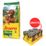 JOSERA Mother and Puppy Salmon with Rice 12,5kg skirta šuniukams, nėščioms ir žindančioms kalėms + JOSERA Meat Lovers Pure Multipack 6x400g šlapias šunų maistas NEMOKAMAI