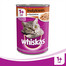 WHISKAS Adult 12 x 400 g skardinė - katės drėgnas maistas su kalakutu drebučiuose ir NEMOKAMOS kojinės