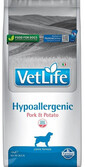 FARMINA VetLife Hypoallergenic Pork Potato sausas ėdalas suaugusiems šunims 12kg