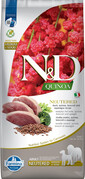 FARMINA N&D Quinoa Dog NeuteredAdult Madium & Maxi duck, broccoli & asparagus 12 kg antis, brokoliai ir šparagai šunims po kastracijos