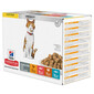 HILL'S Science Plan Feline Young Adult Sterilised Cat Multipack su vištiena, su upėtakiu, su tunu, su lašiša 12x85 g