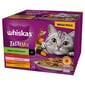 WHISKAS Adult Tasty Mix Chef's Choice su jautiena, lašiša, vištiena ir kalakutiena, vištiena ir menke suaugusioms katėms 24x85 g gabalėliai su jautiena, lašiša, vištiena ir kalakutiena, vištiena ir menke