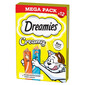 DREAMIES Creamy MEGA PACK papildomas pašaras su vištiena ir lašiša 12x10 g